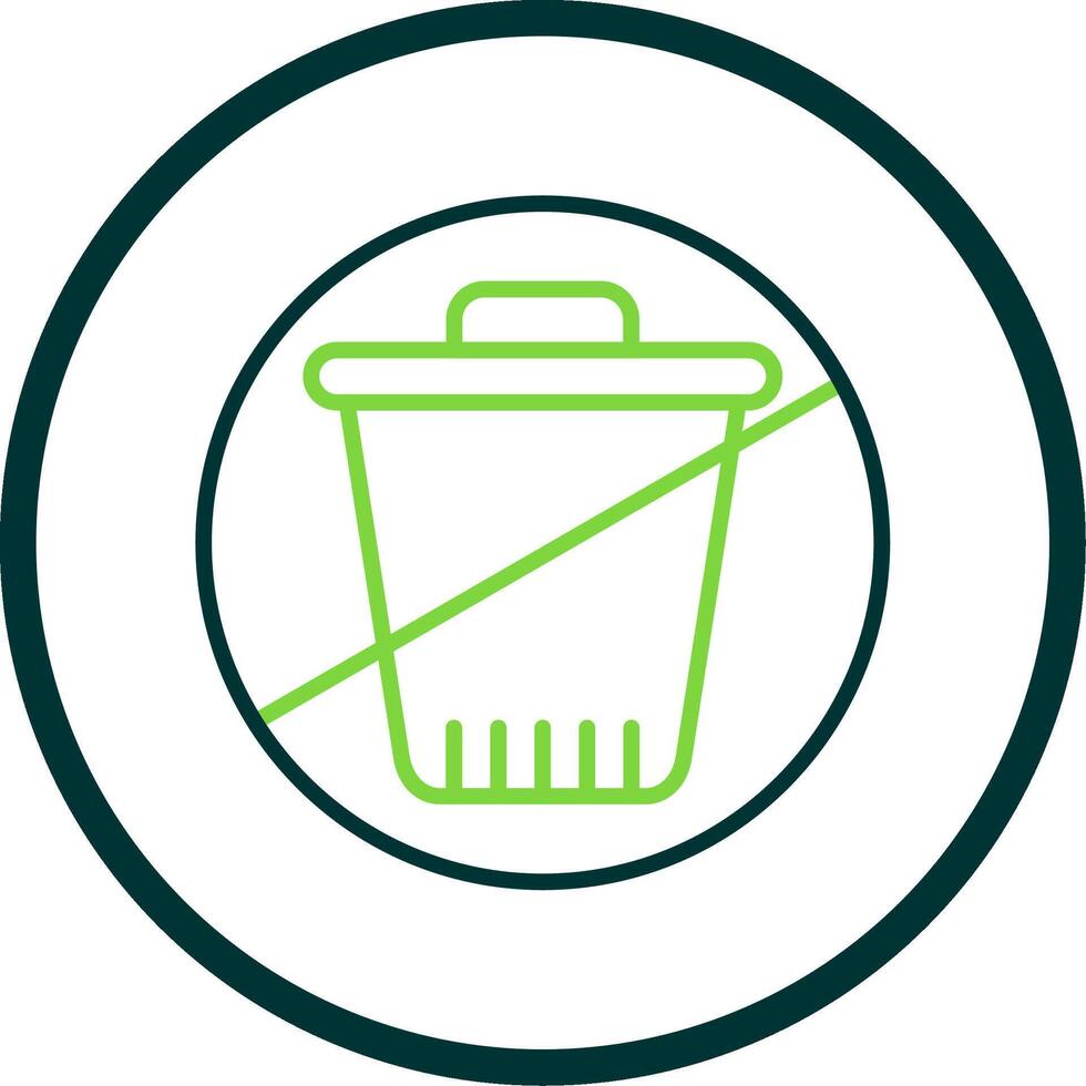 Zero Waste Line Circle Icon Design vector