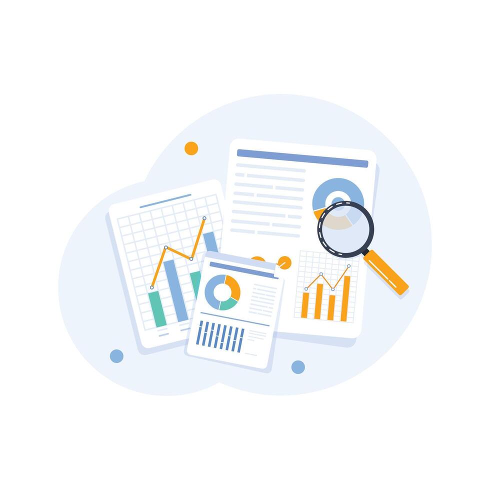 digital analytics big data analysis data science market research vector