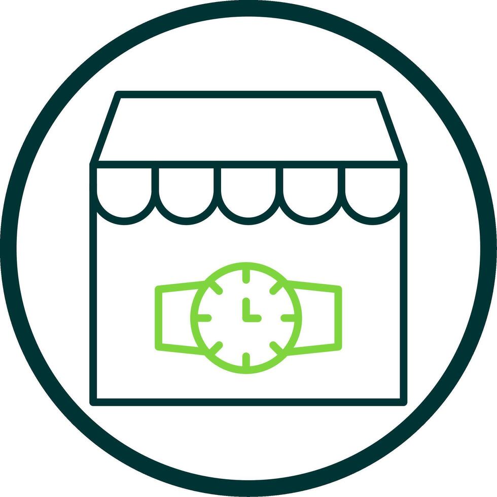 Watch Shop Line Circle Icon Design vector