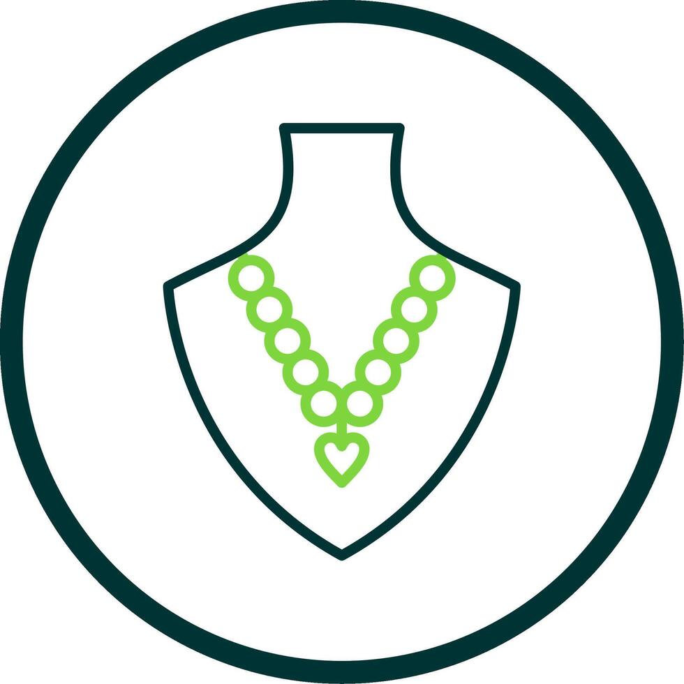 Pearl Necklace Line Circle Icon Design vector