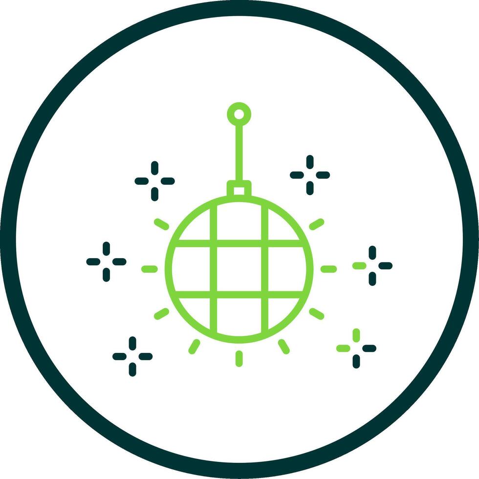 Disco Ball Line Circle Icon Design vector