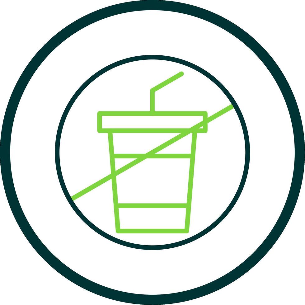 No Drink Line Circle Icon Design vector