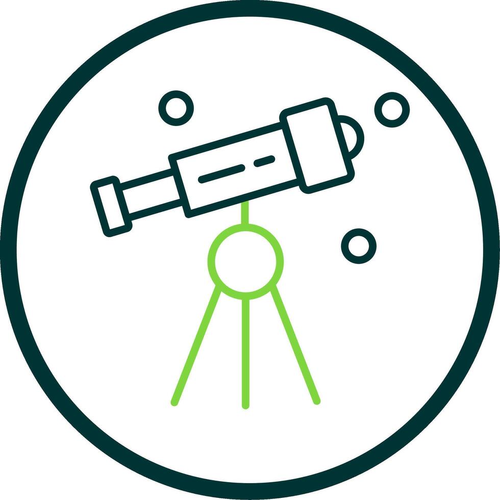 Telescope Line Circle Icon Design vector