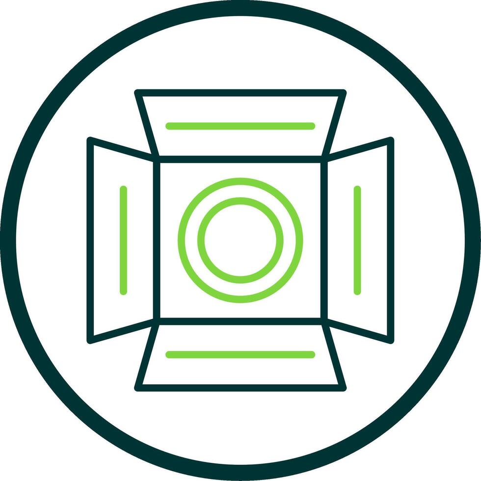 Spotlight Line Circle Icon Design vector