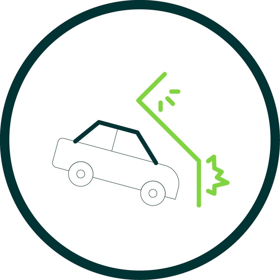 Car Crash Line Circle Icon Design vector