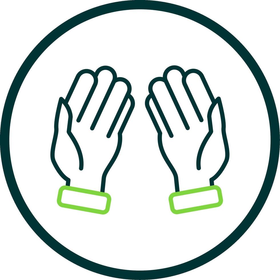 Praying Line Circle Icon Design vector