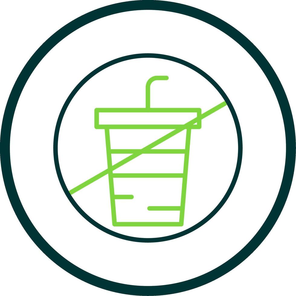 No Drink Line Circle Icon Design vector