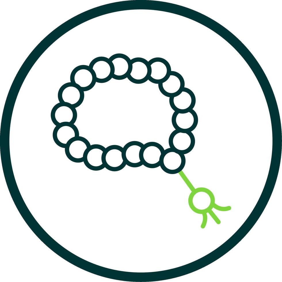 Tasbih Line Circle Icon Design vector