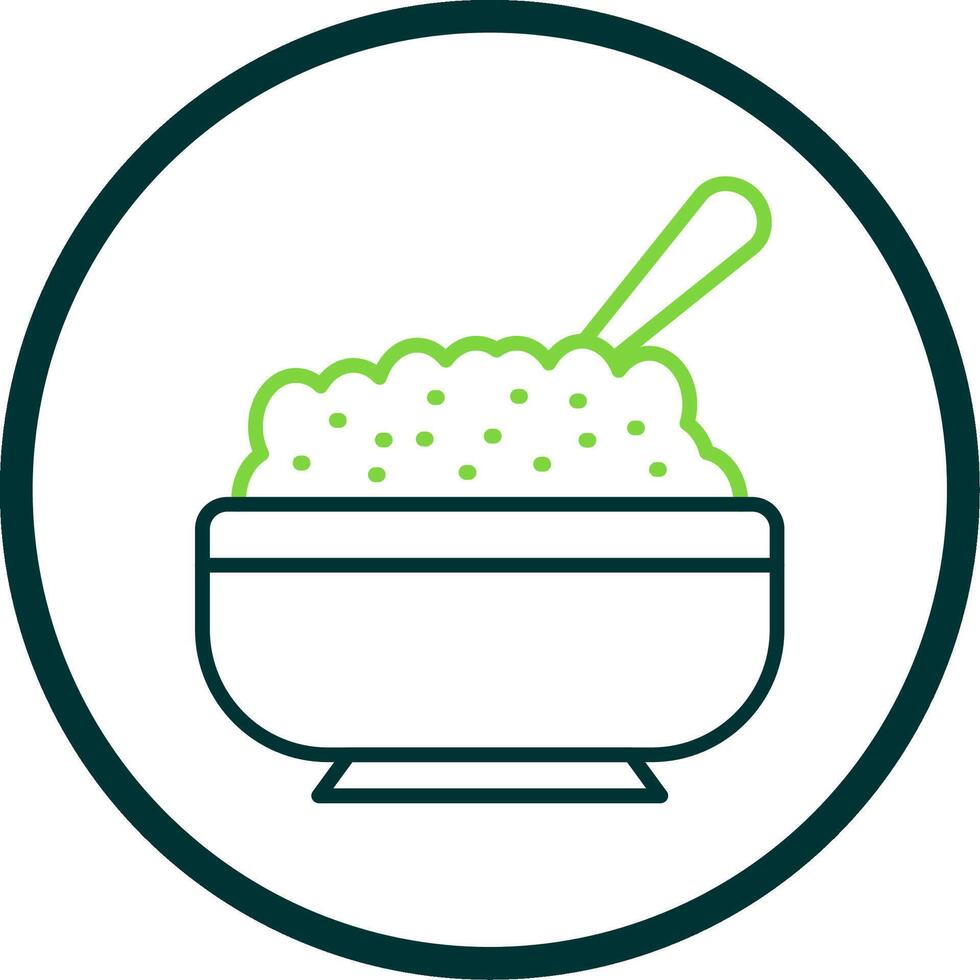 Curry Rice Line Circle Icon Design vector