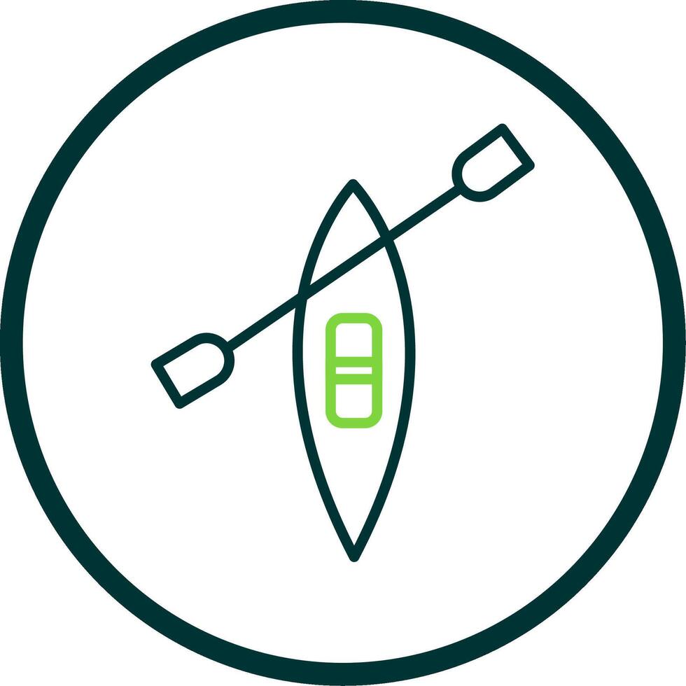Canoe Line Circle Icon Design vector