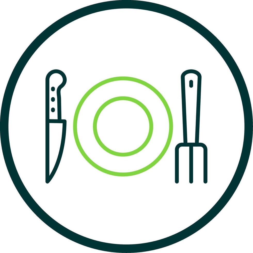 Fork Line Circle Icon Design vector