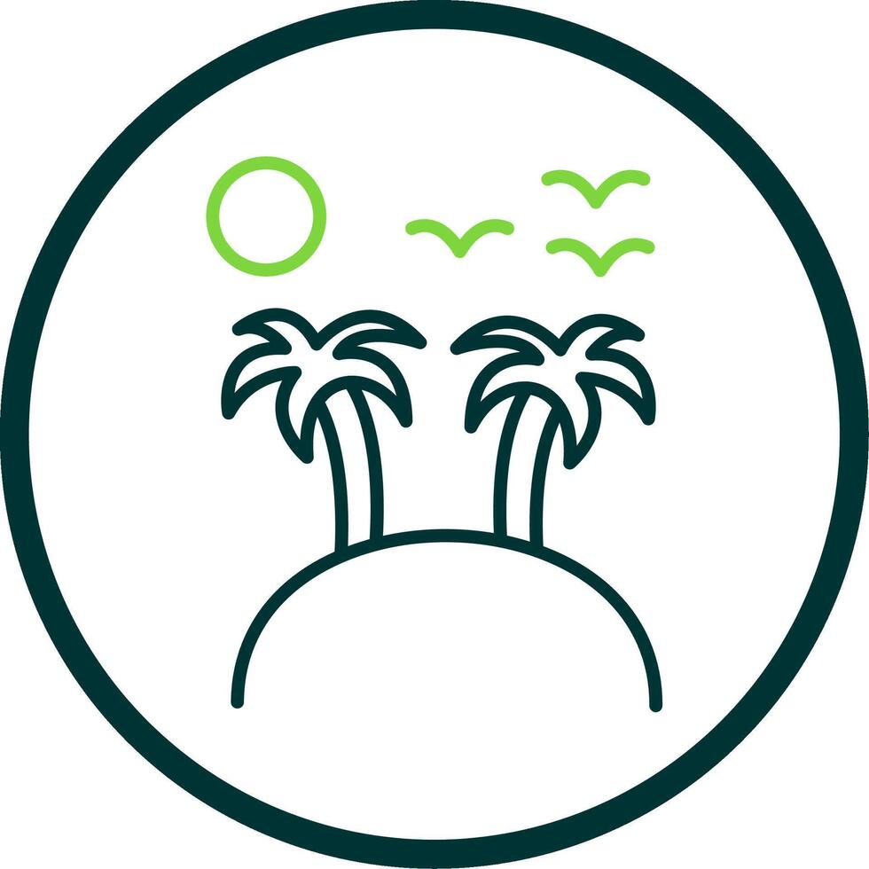 Island Line Circle Icon Design vector