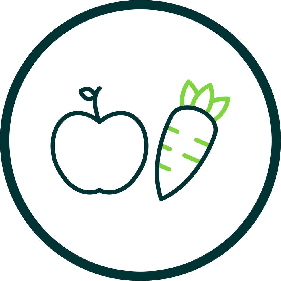 Healthy Eating Line Circle Icon Design vector