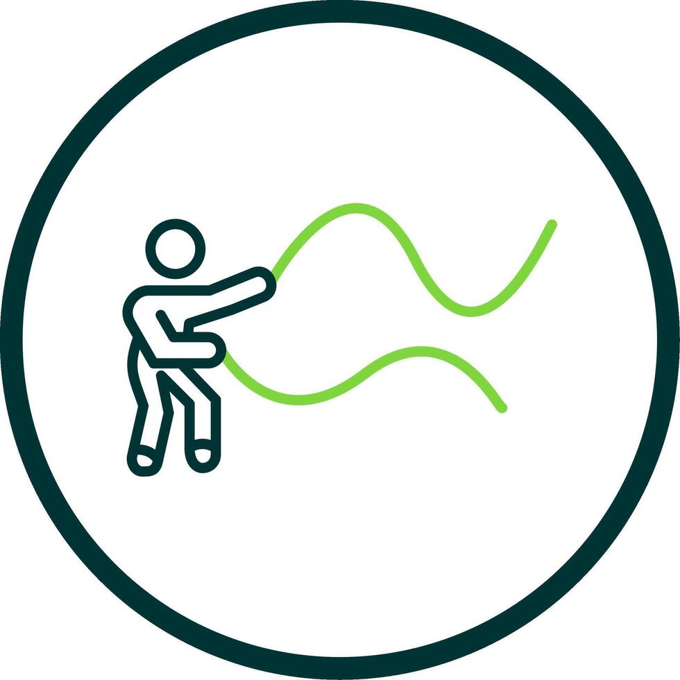 Battle Rope Line Circle Icon Design vector