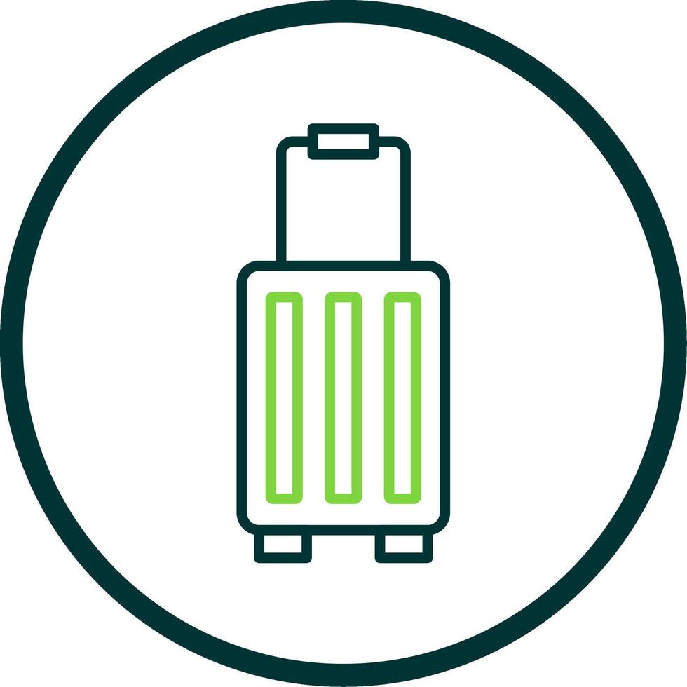 Suitcase Line Circle Icon Design vector