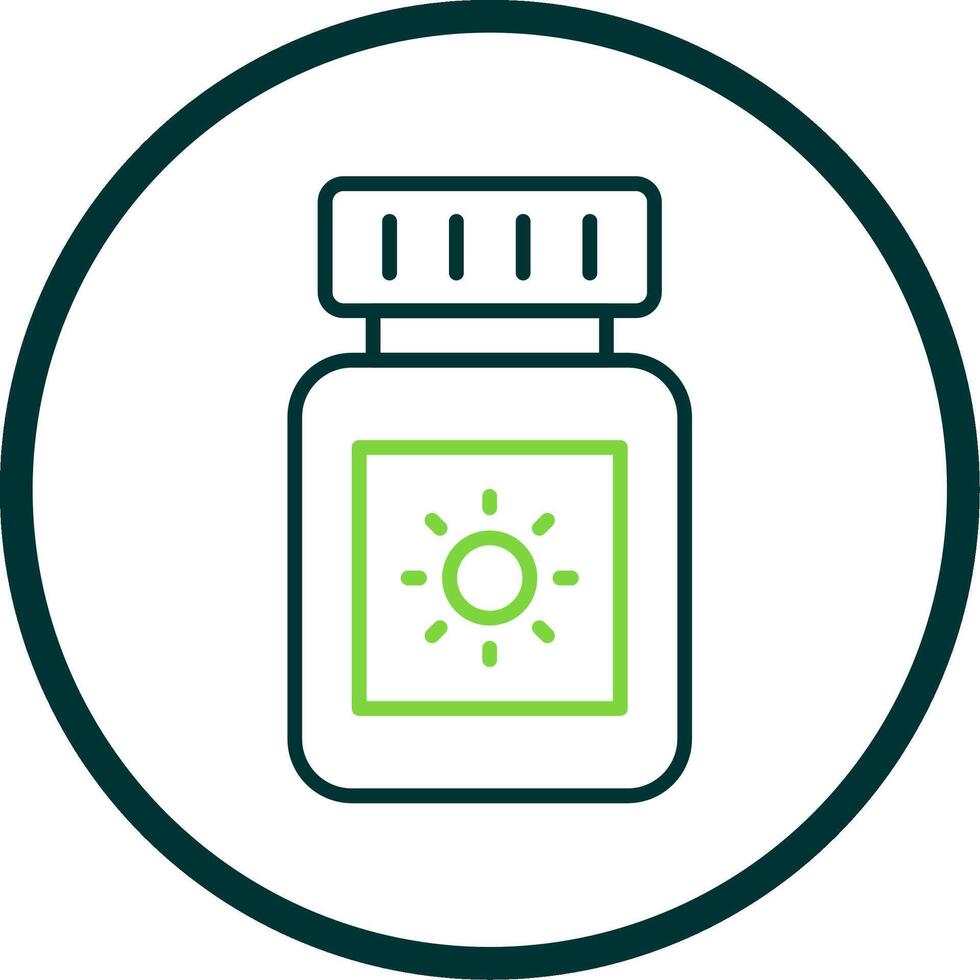 Sun Block Line Circle Icon Design vector