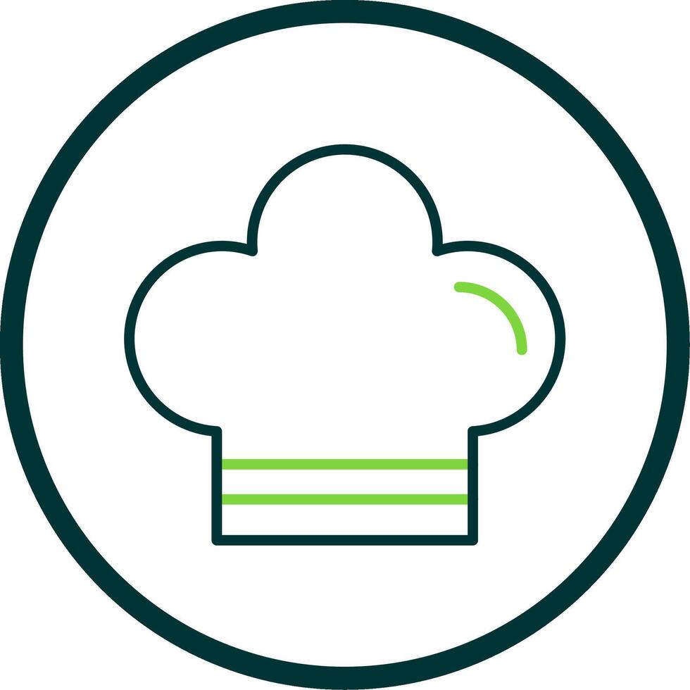 Chef Hat Line Circle Icon Design vector