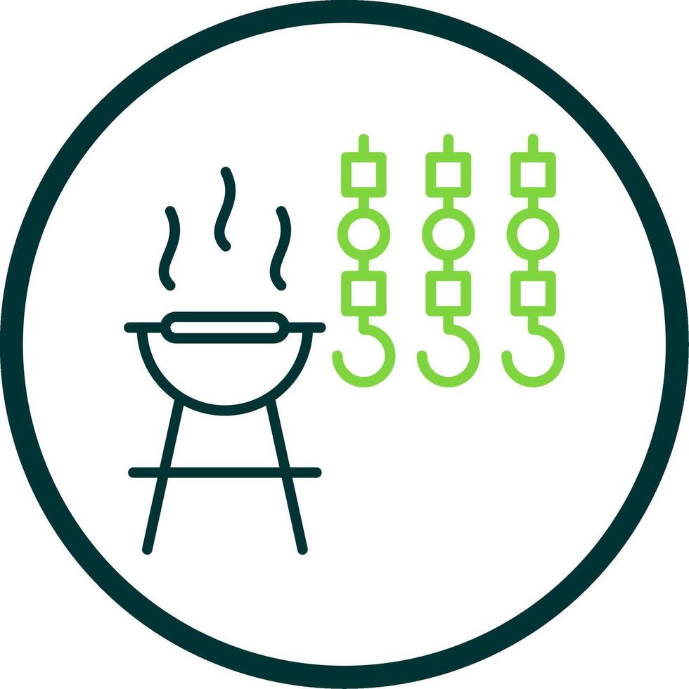 Bbq Line Circle Icon Design vector