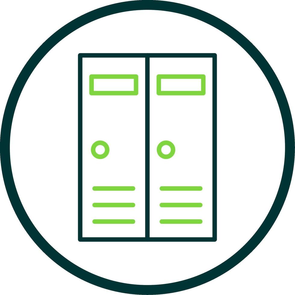 Lockers Line Circle Icon Design vector