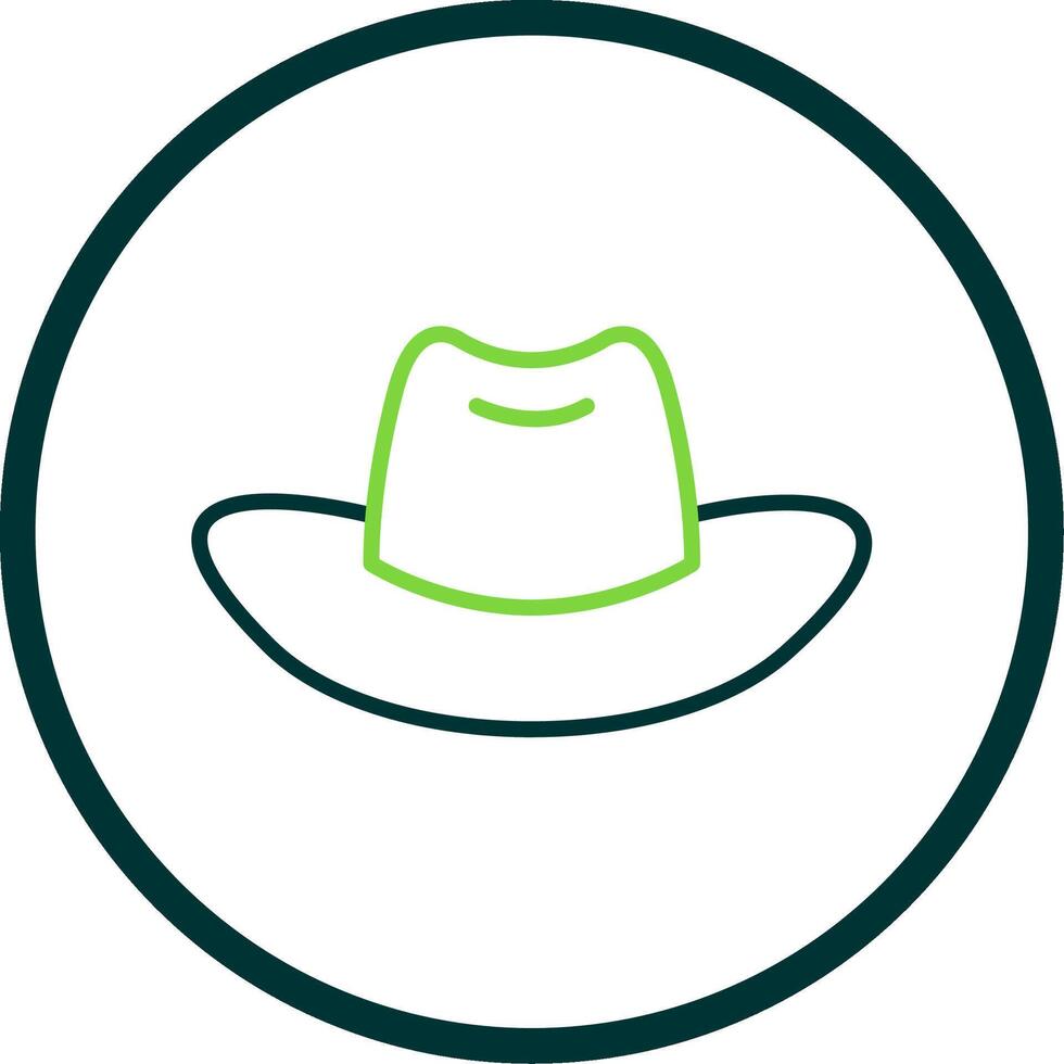 Cowboy Hat Line Circle Icon Design vector