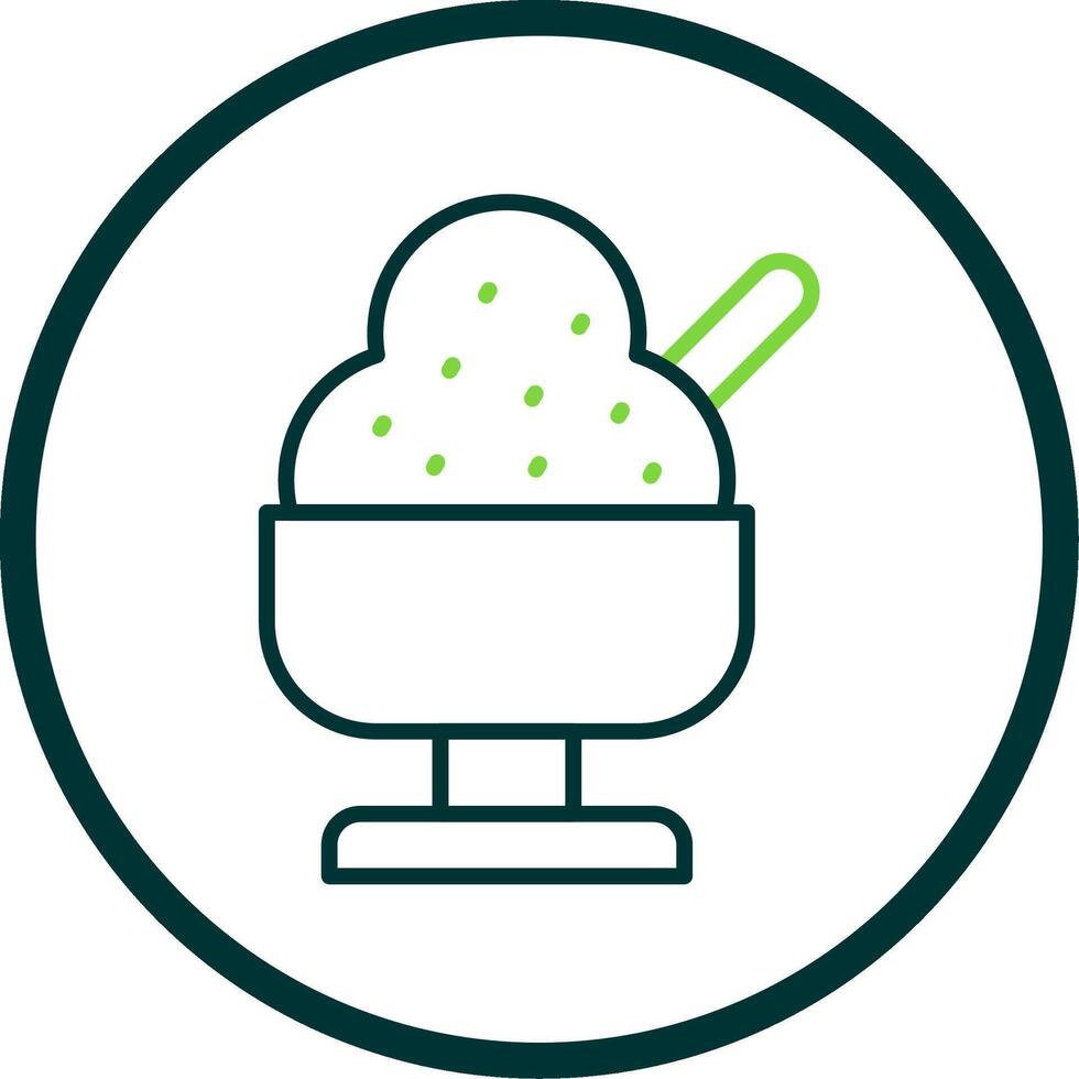 Ice Cream Line Circle Icon Design vector