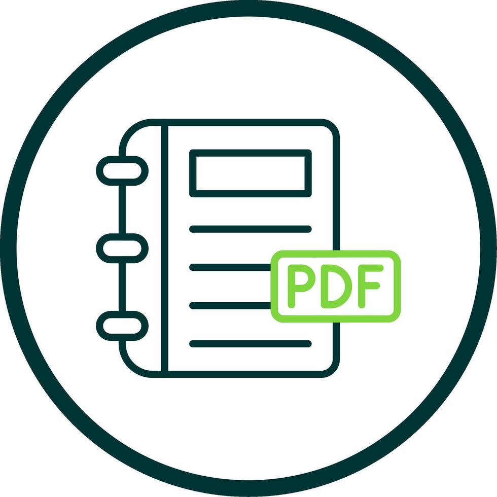 Pdf Line Circle Icon Design vector