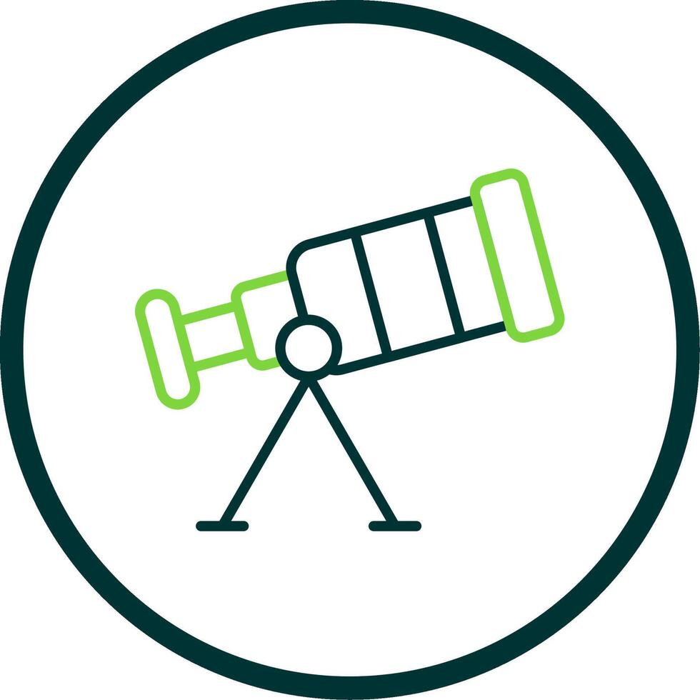 Telescope Line Circle Icon Design vector