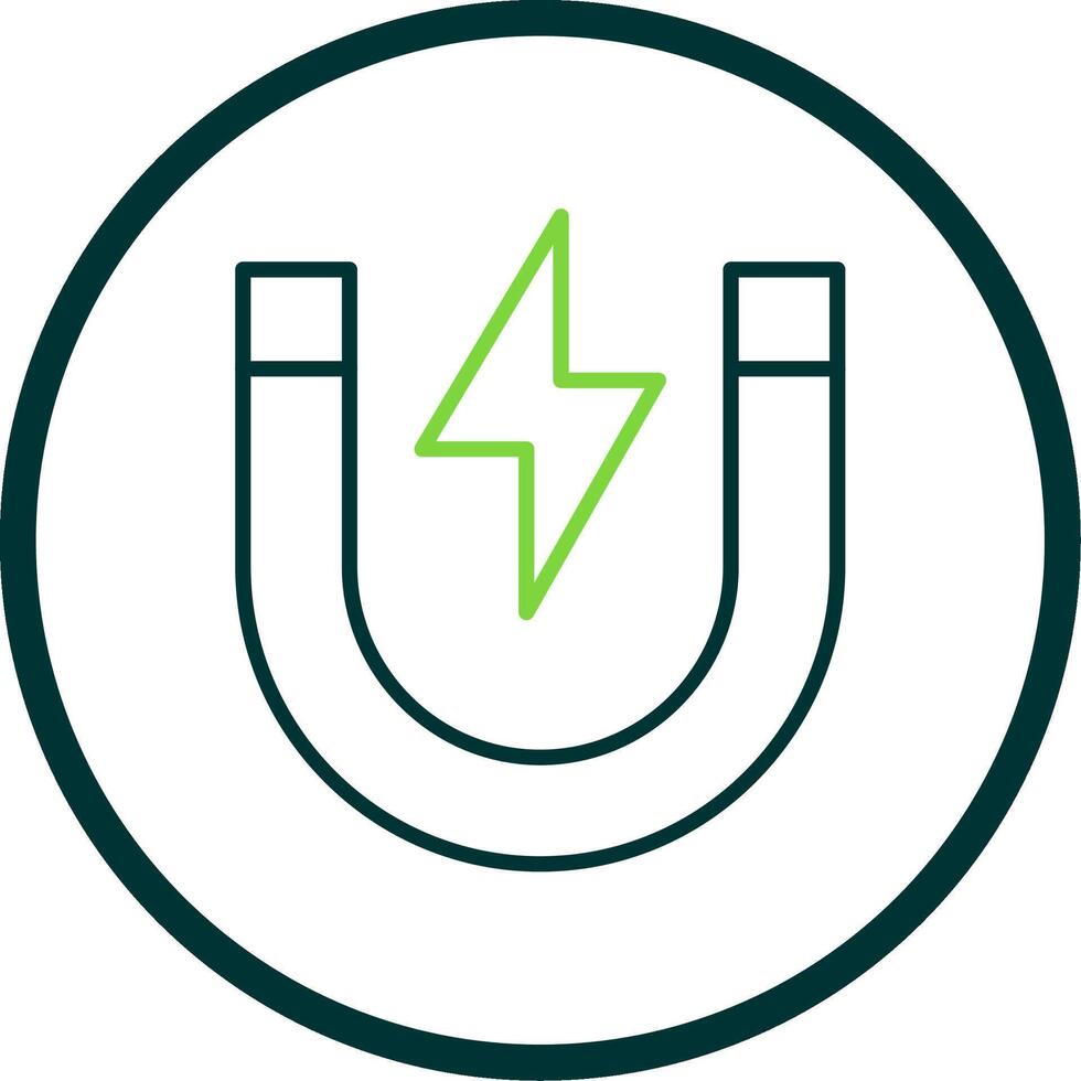 Magnet Line Circle Icon Design vector