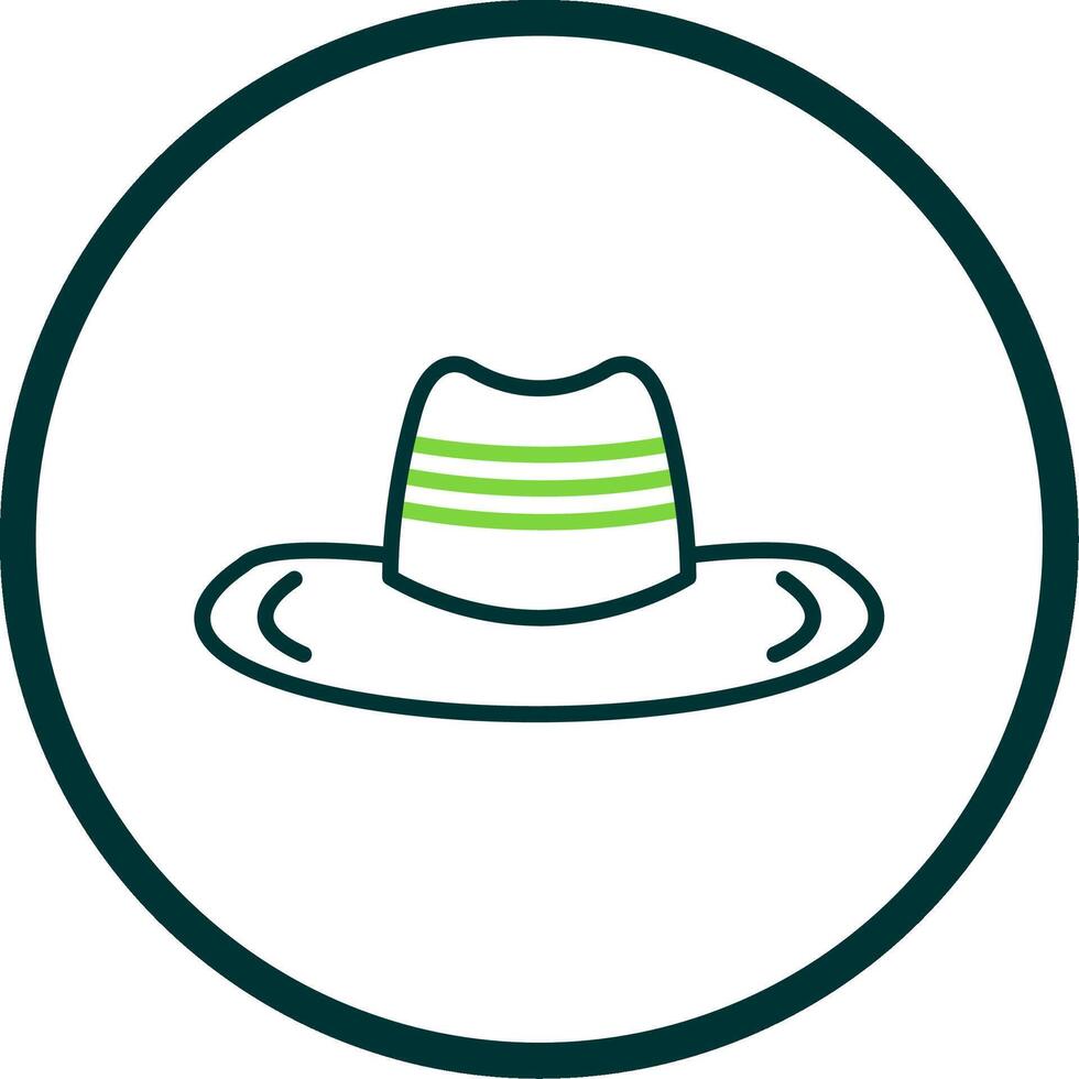 Cowboy Hat Line Circle Icon Design vector