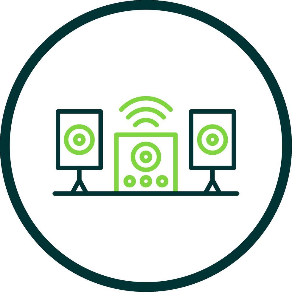Audio System Line Circle Icon Design vector