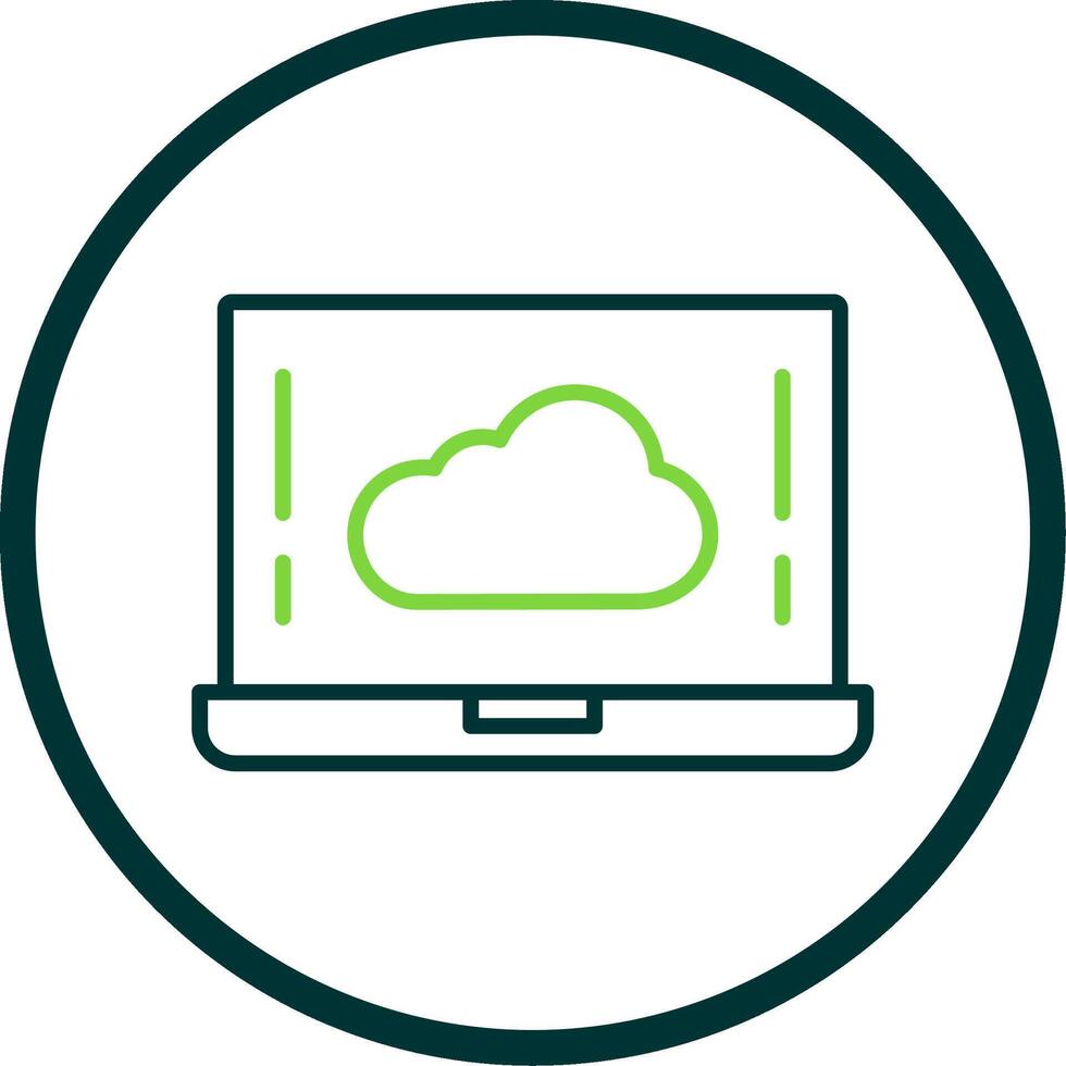 Cloud Line Circle Icon Design vector