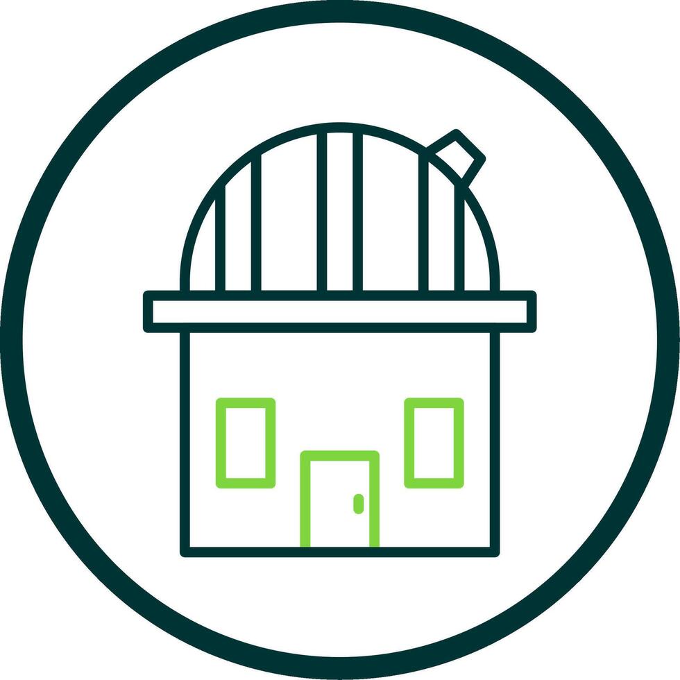 Observatory Line Circle Icon Design vector