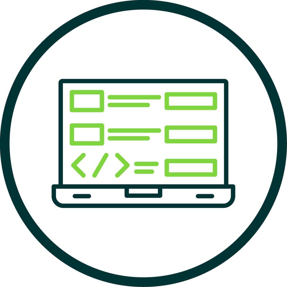 Coding Line Circle Icon Design vector