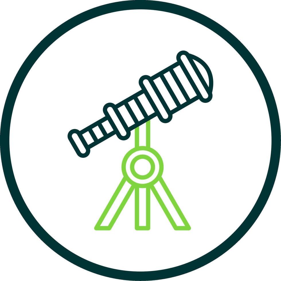 Telescope Line Circle Icon Design vector