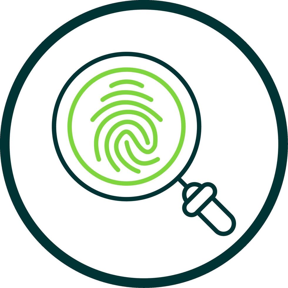 Finger Print Line Circle Icon Design vector