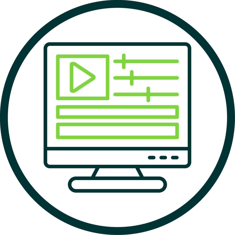 Film Editing Line Circle Icon Design vector