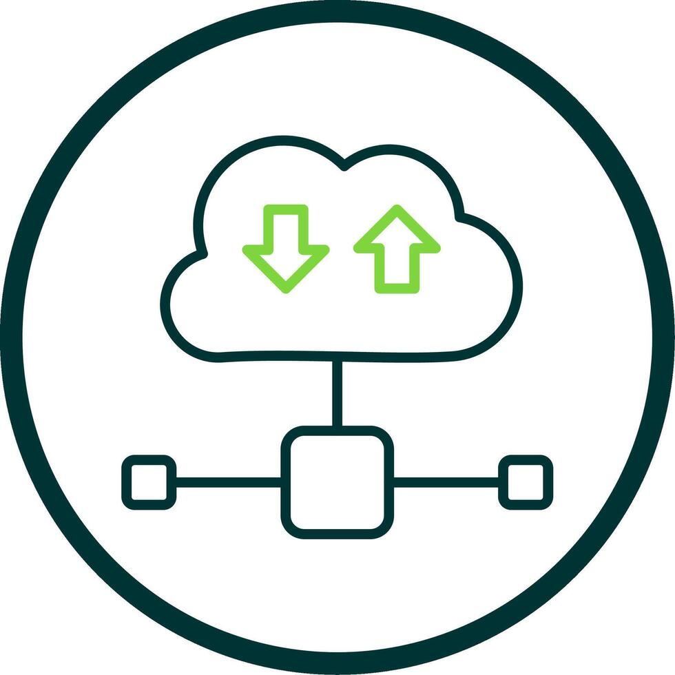 Cloud Line Circle Icon Design vector