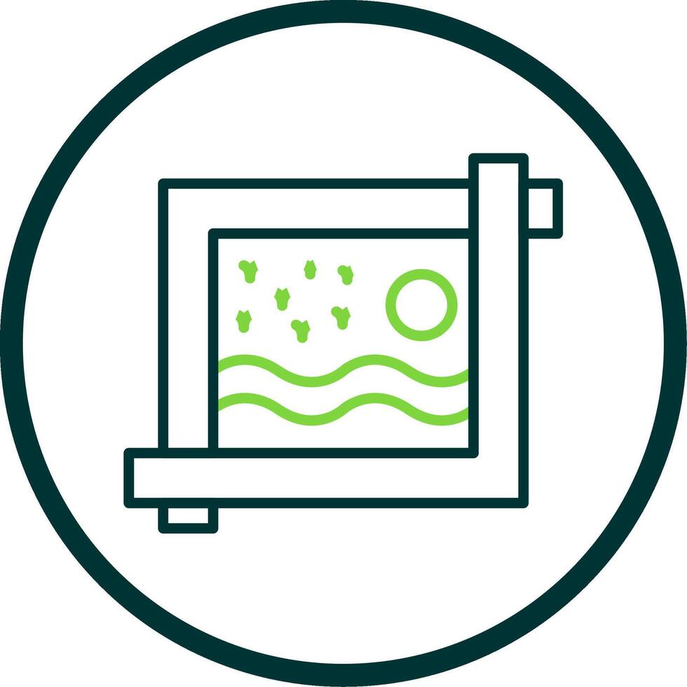 Crop Tool Line Circle Icon Design vector