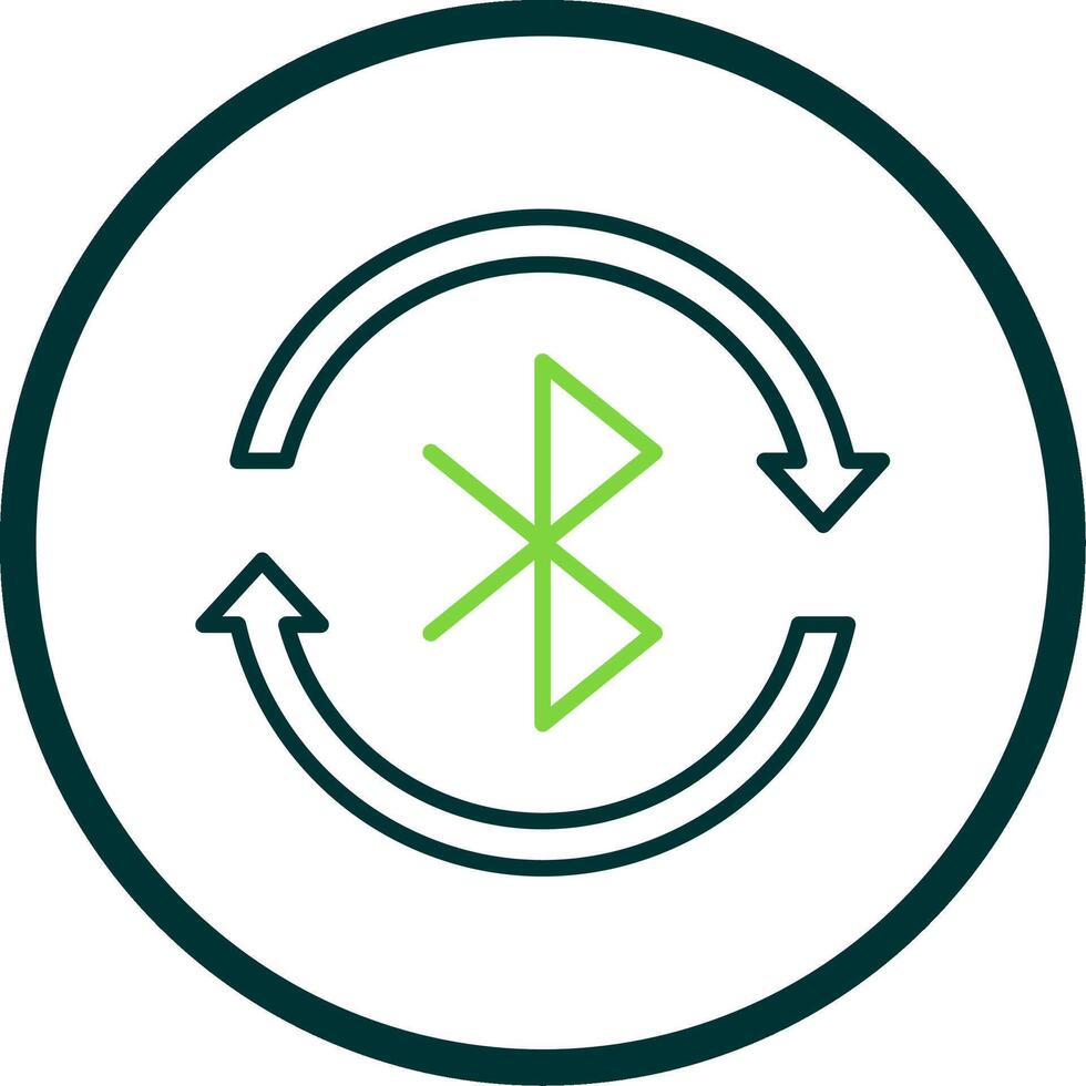 Bluetooth Line Circle Icon Design vector