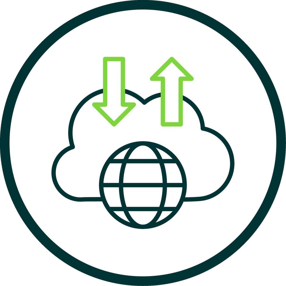 Cloud Line Circle Icon Design vector