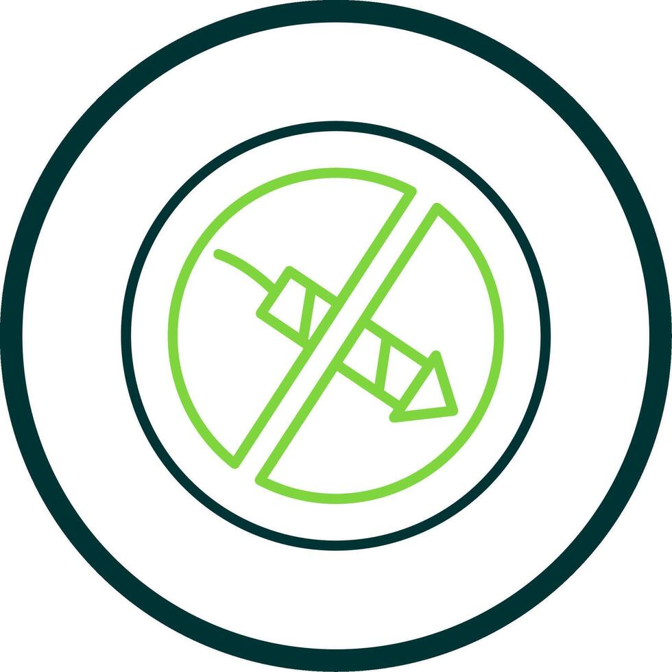 No Firework Line Circle Icon Design vector