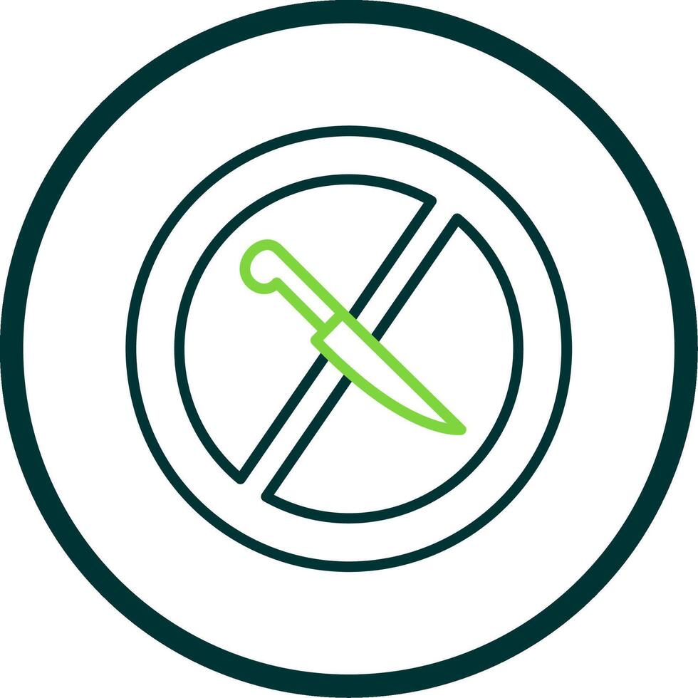 No Knife Line Circle Icon Design vector