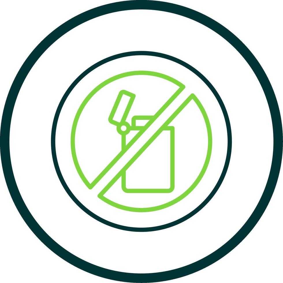 No Lighter Line Circle Icon Design vector
