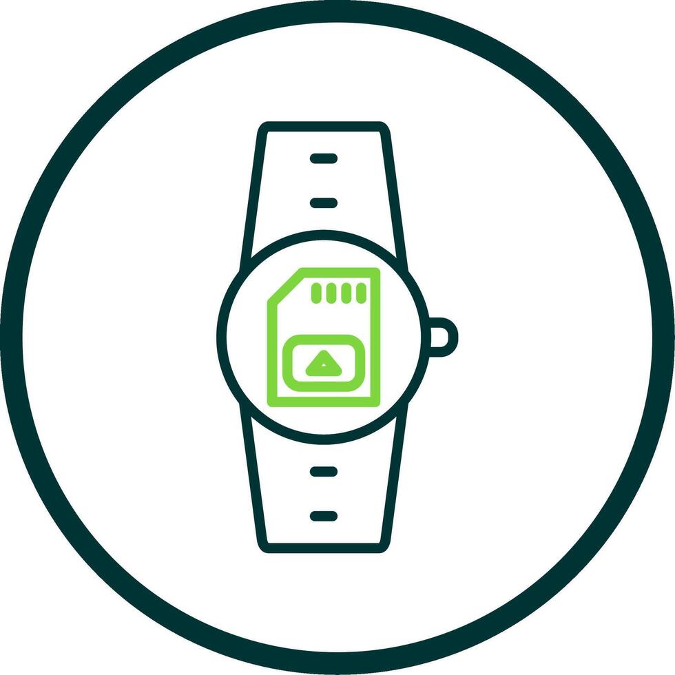Sim Card Line Circle Icon Design vector