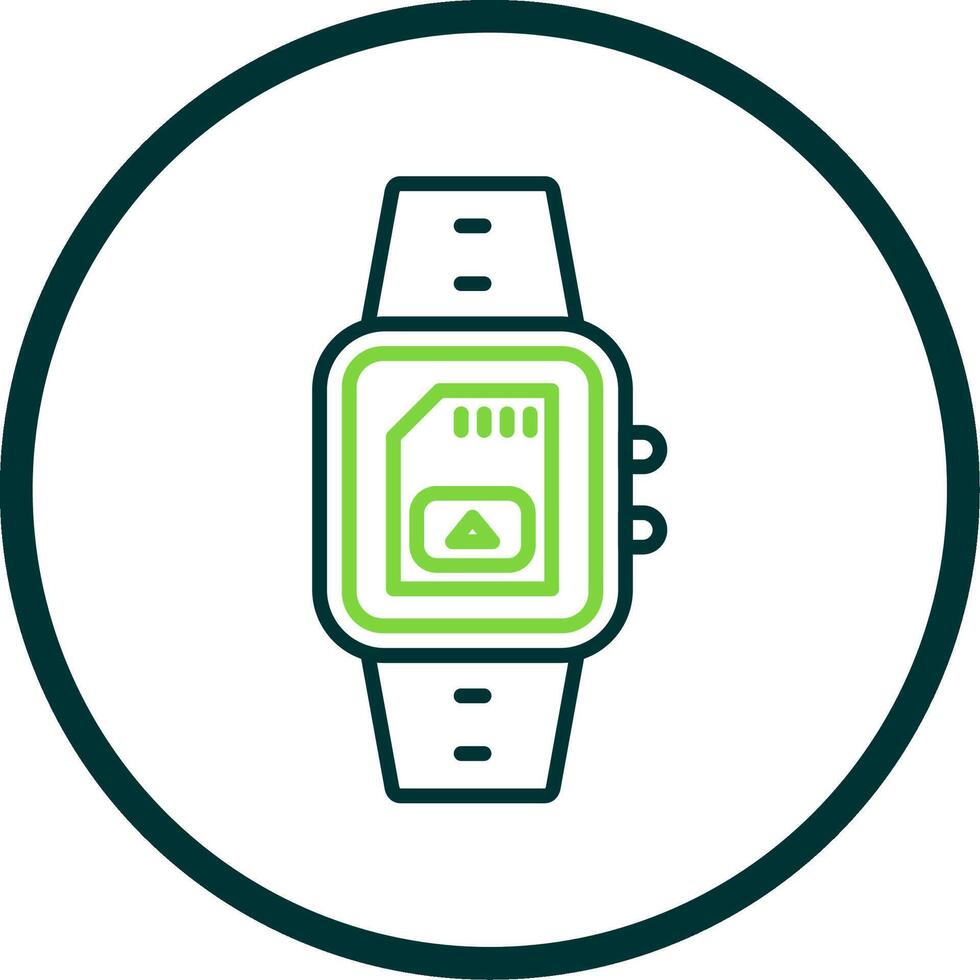 Sim Card Line Circle Icon Design vector