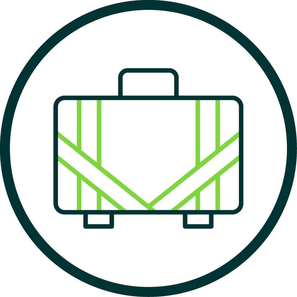 Suitcase Line Circle Icon Design vector