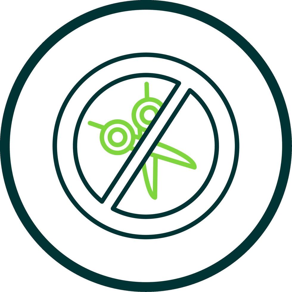 No Scissors Line Circle Icon Design vector