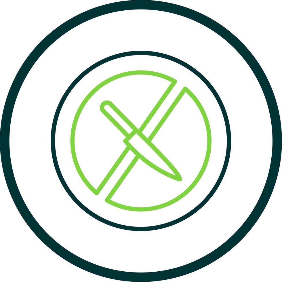 No Knife Line Circle Icon Design vector