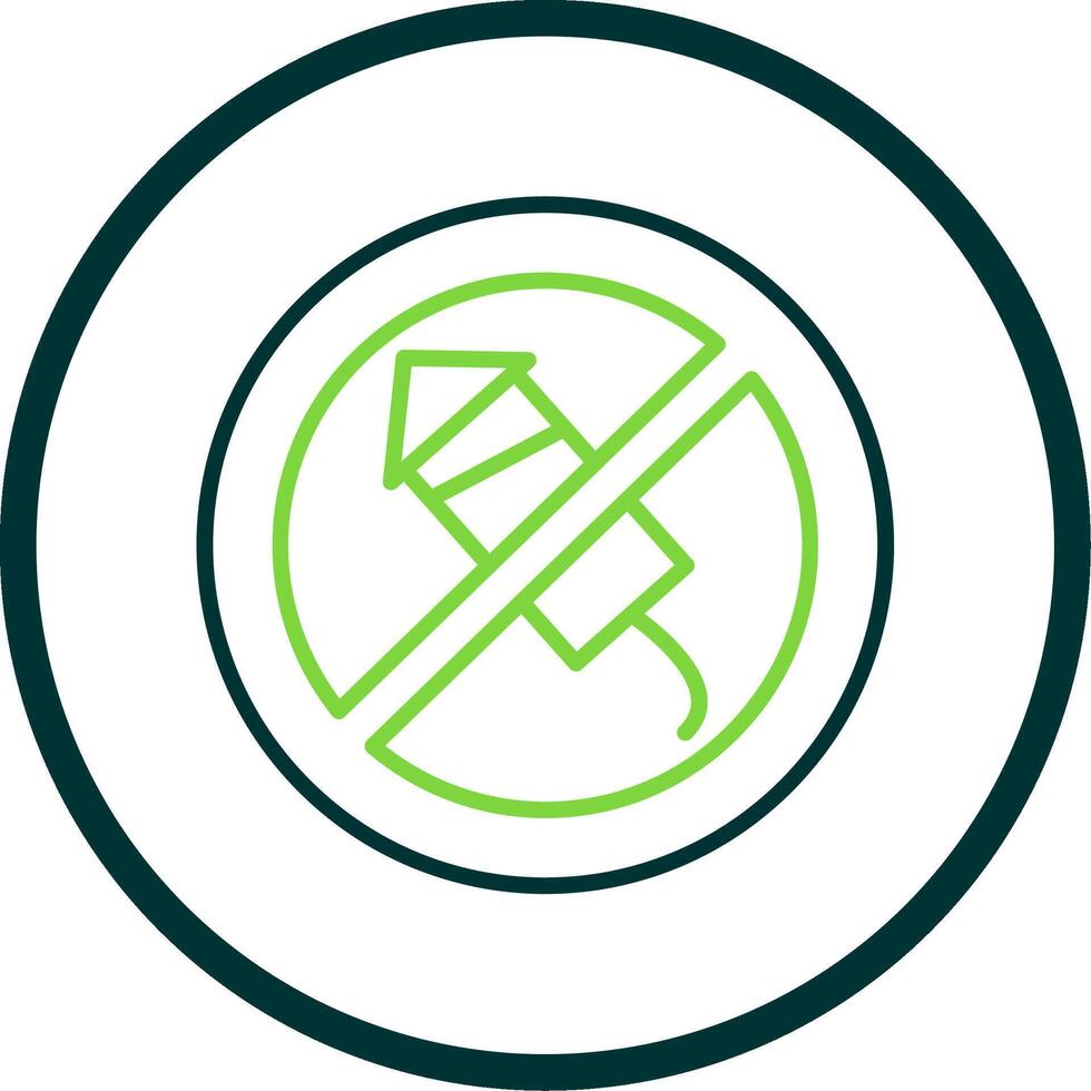 No Firework Line Circle Icon Design vector