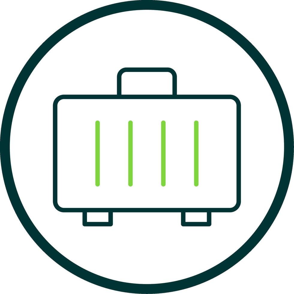 Suitcase Line Circle Icon Design vector